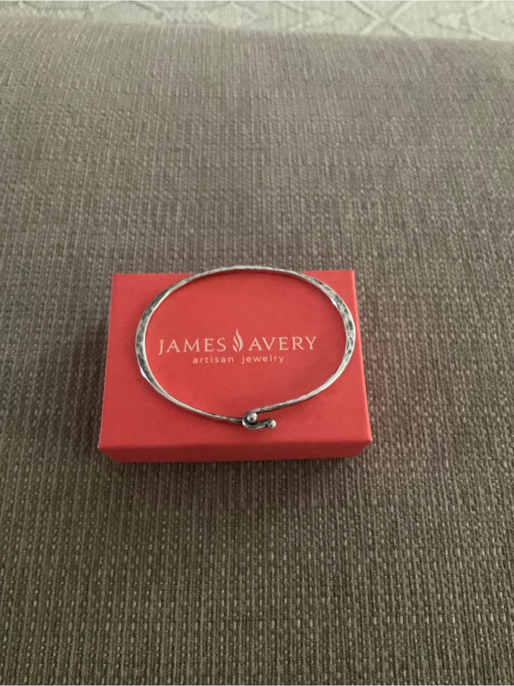 James Avery Sterling Silver Hammered Open Bangle - Silver